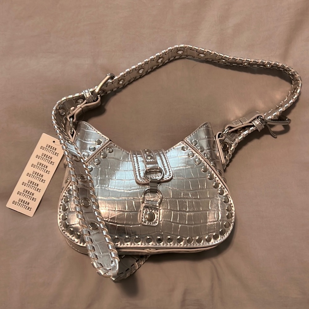 Urban outfitters silver shoulder bag